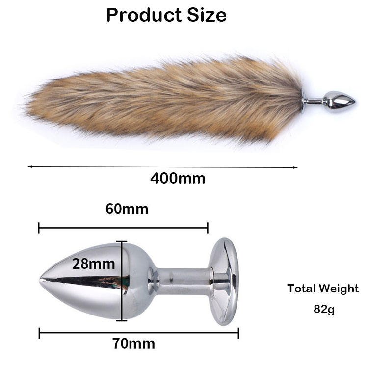 SHUNQU 10 Color 16 Inches Long Fox Tail Butt Plug Anal Plug Animal Tail Role Play Sex Toys Flirting Tools For Couples