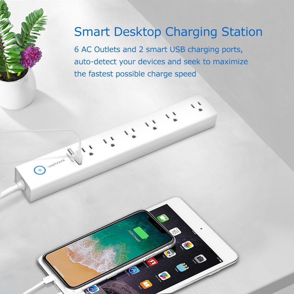 2023 New Design USA Plug Standard Smart Socket Home Electrical Supplies 6 Outlets US Power Strip with ETL Certification
