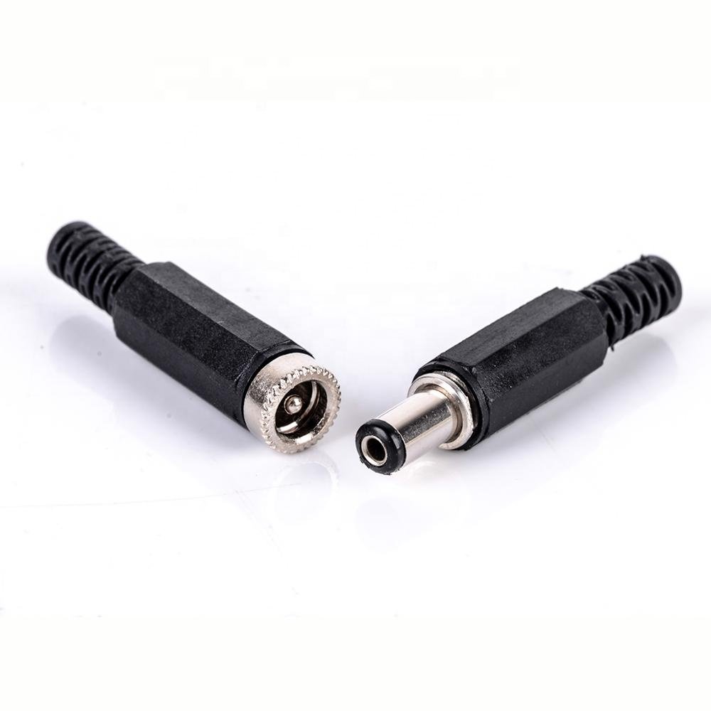 DC Power Jack Plugs Male Female Socket Adapter Connectors 2.1mm x 5.5mm For Projects Disassembly Female Male Plug