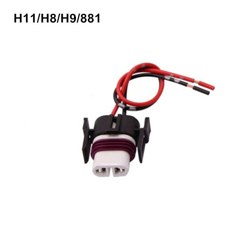 Car light H11 H8 H9 881 Female Ceramic Connectors Socket Pigtails H1 H3 9005 HB3 9006 HB4 H7 LED Bulb Holder Adapter Plug