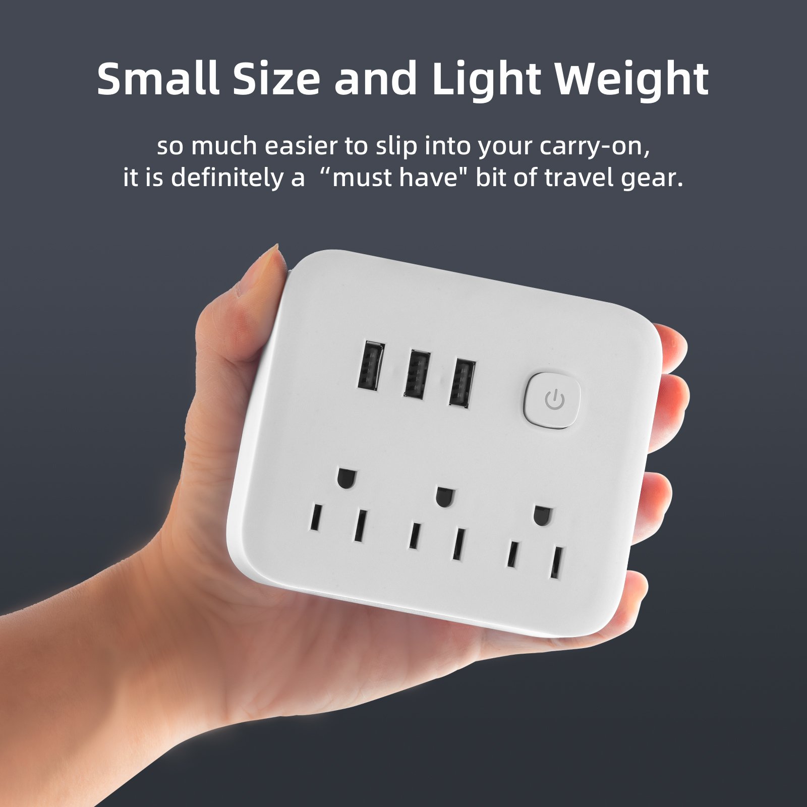 3 Outlet US Plug ETL FCC Power Strip with 3 USB Ports