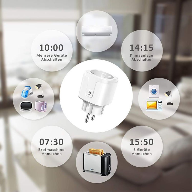 Socket Plug Wif Smart Controlled Power Socket Tuya Smart Life APP Remote Control Alexa Voice Control Outlet Smart Wireless