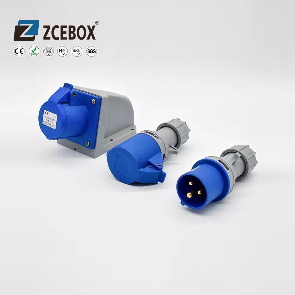 ZCEBOX 3PIN 16A New Waterproof and Dustproof Plug and Socket Industrial Power Wiring Connector