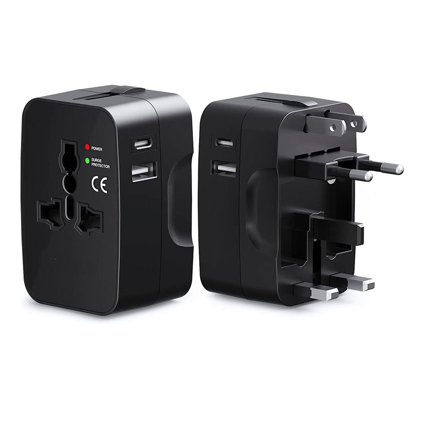 LongRich Factory Wholesale universal travel adapter with Black White PC travel adapter plug NT002