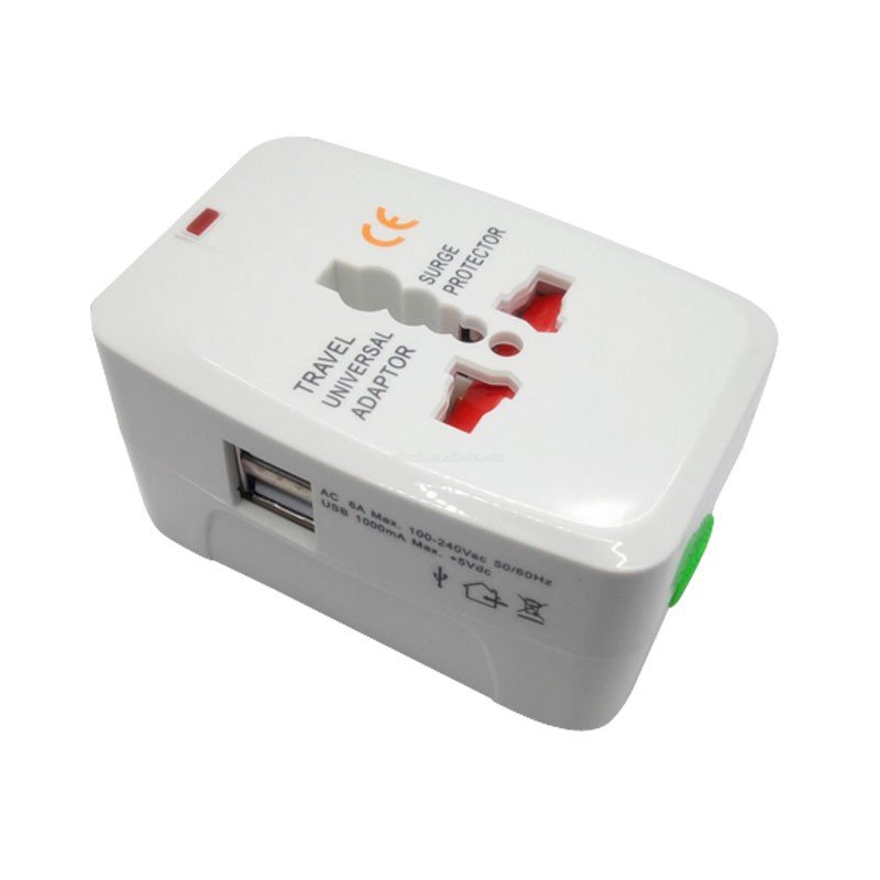 EU US UK AU Swiss Brazil Indonesia Canada France world all in one universal promotional travel adaptors with 2 usb