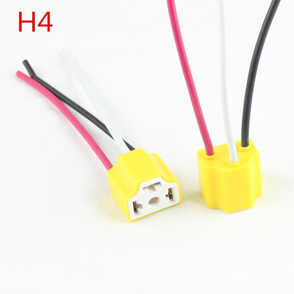 H4 Ceramic socket Car LED fog lamps headlight lamps bulb holder socket adapter connectors plug LED 9003 HB2 H4 connector adapter