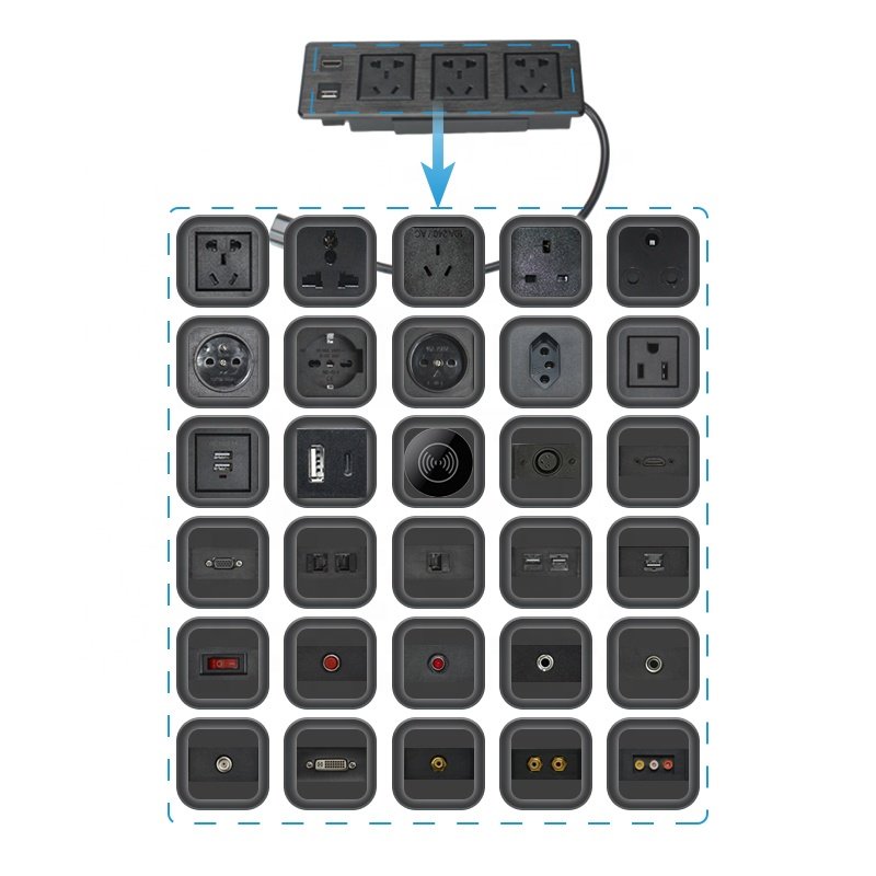 Smart power strip electrical metal power strip table desk China plug extension power strip