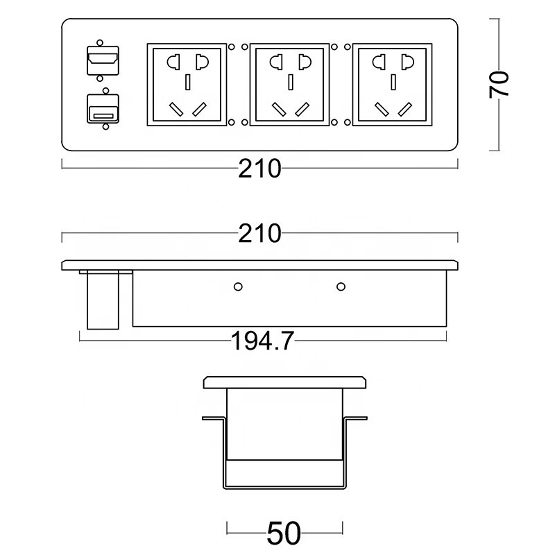 Smart power strip electrical metal power strip table desk China plug extension power strip