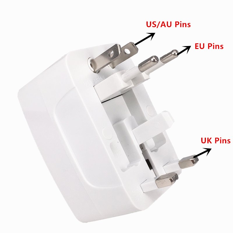 Portable 10A power all in 1 Universal international travel adapter socket 931l european travel plug adapter with 1USB 2USB