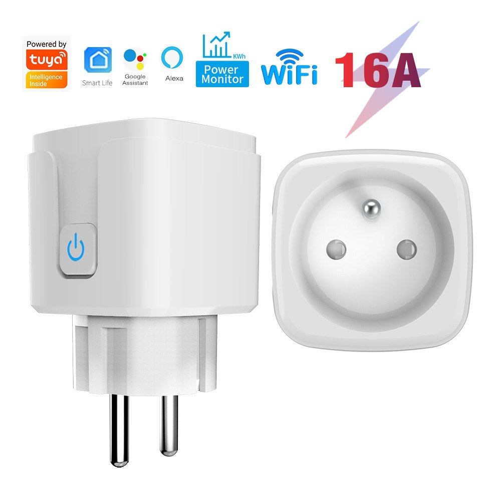 New FR WiFi Smart Plug Socket Outlet Monitor Timing Function Tuya Smart/Cozylife Alexa Voice Control Electrical Power Socket