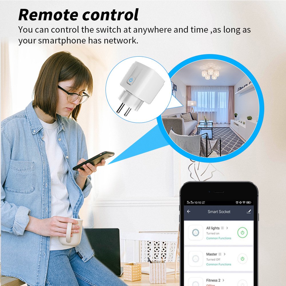 New FR WiFi Smart Plug Socket Outlet Monitor Timing Function Tuya Smart/Cozylife Alexa Voice Control Electrical Power Socket