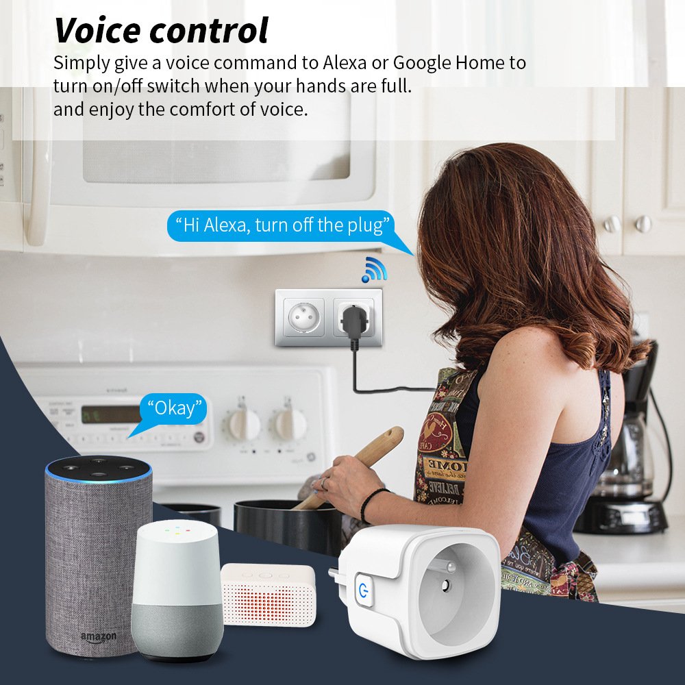 New FR WiFi Smart Plug Socket Outlet Monitor Timing Function Tuya Smart/Cozylife Alexa Voice Control Electrical Power Socket