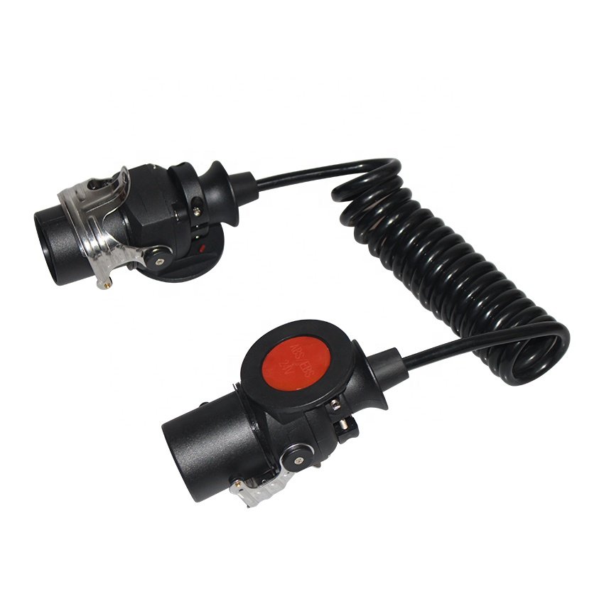 Heavy Duty Trailer Wire 7-Core ABS Spiral Cable Trailer Connector Plug For Camper