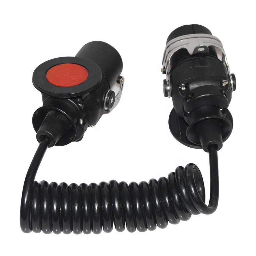 Heavy Duty Trailer Wire 7-Core ABS Spiral Cable Trailer Connector Plug For Camper