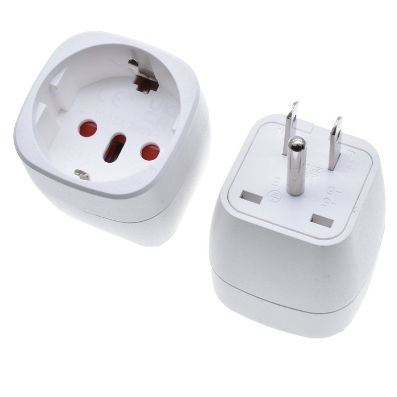 EU To UK AU US Swiss Italy plug Adapter Schuko Type F Euro Round Pins Socket To Type G Type B 3 Pins Converter Adapter