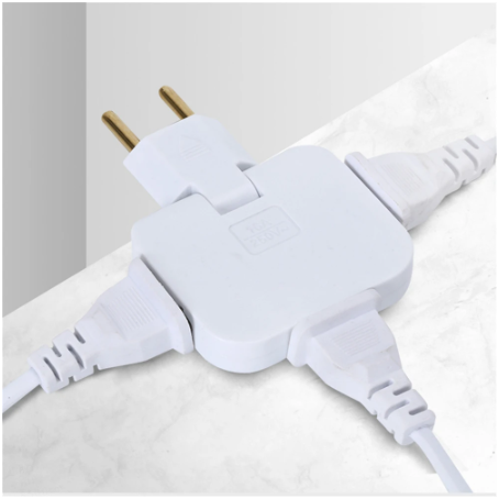 EU Plug 3 AC Outlet Power Strip Multiprise 1 Convert 3 Extension Electrical Socket 180Rotating Fulfillment Socket AC Adapter