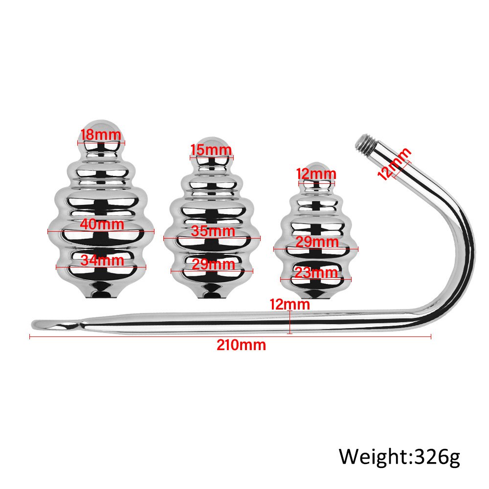 S M L Stainless Steel Butt Plug Anal Sex Toys Anal Hook with Balls