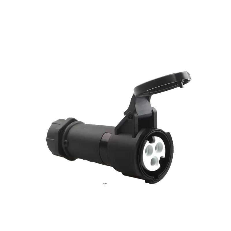 IP44 waterproof industrial plug socket 3-core 16A black stage lighting male and female power plug socket set