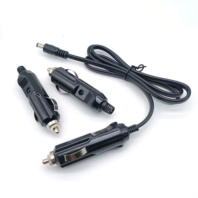 12-24V Car Cigarette Lighter with Charging Cable DC 5.5x2.1mm male Plug