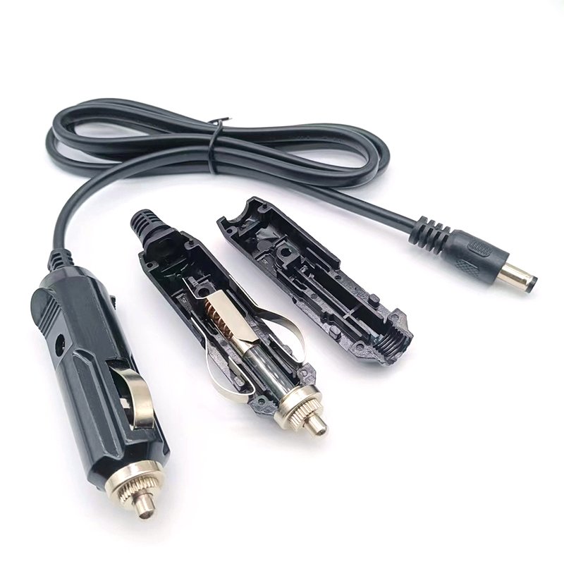 12-24V Car Cigarette Lighter with Charging Cable DC 5.5x2.1mm male Plug