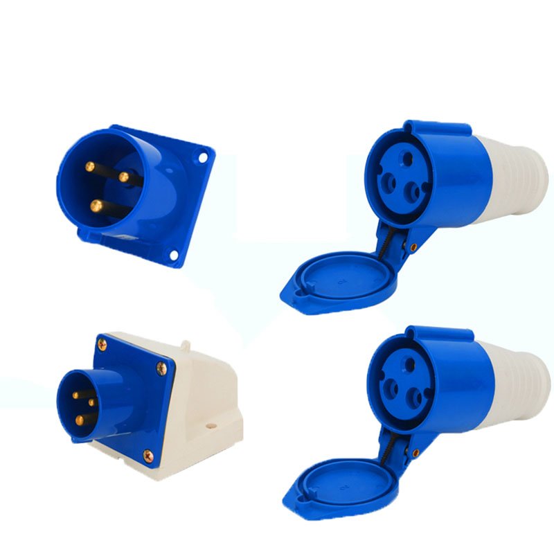ZZ613 2P+E 220V IP44 Concealed reverse insertion three core 16a industrial plug