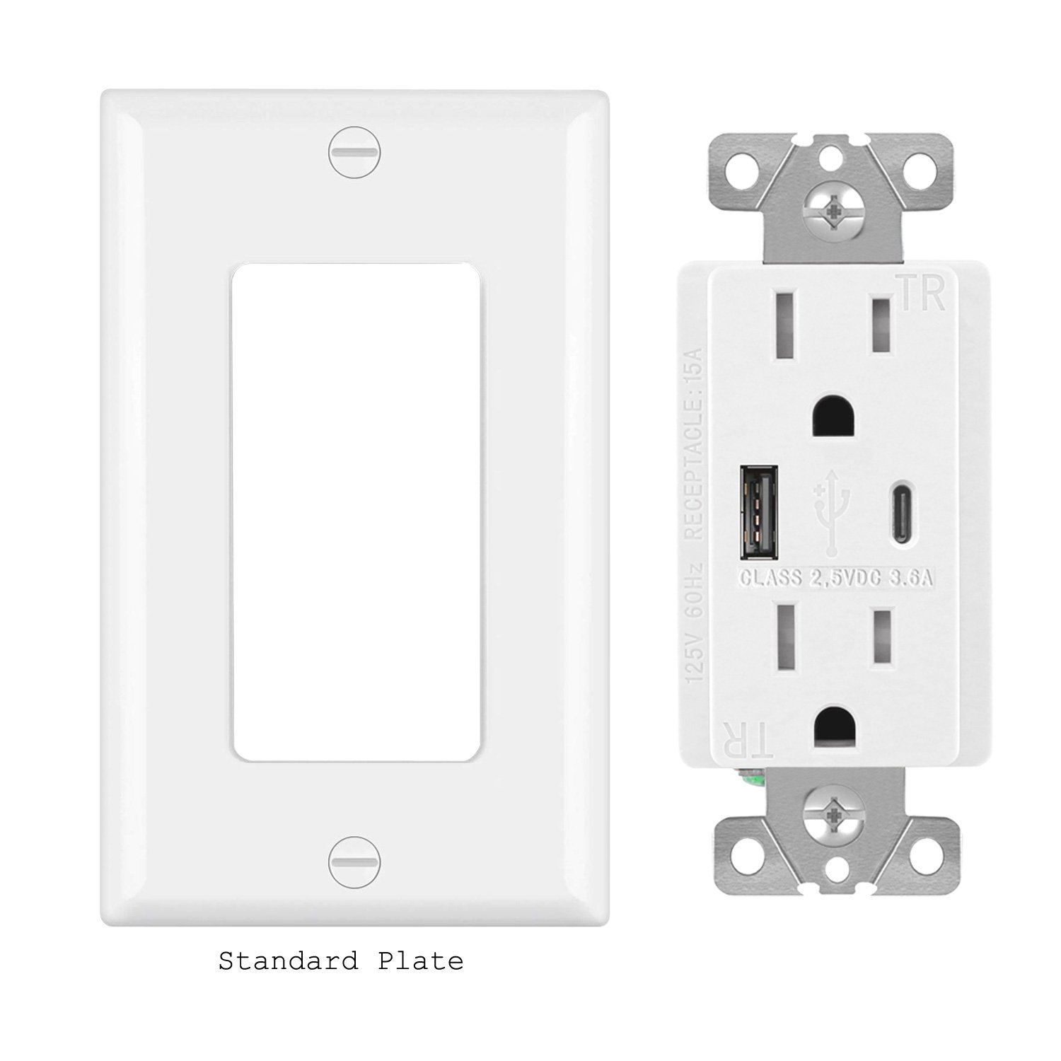 Superb FTR15C-3600 125v electrical plug socket outlet with usb wall charger
