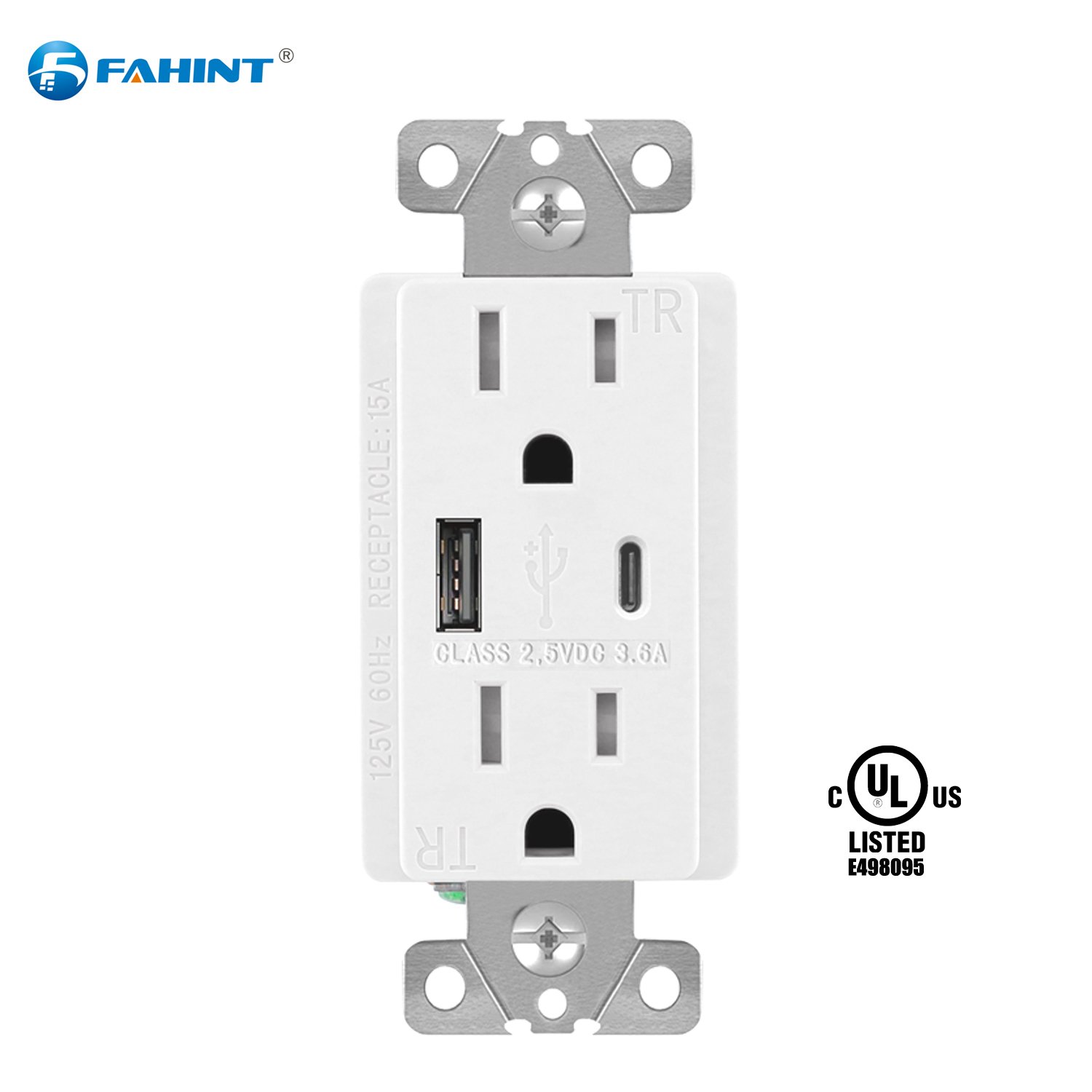 Superb FTR15C-3600 125v electrical plug socket outlet with usb wall charger