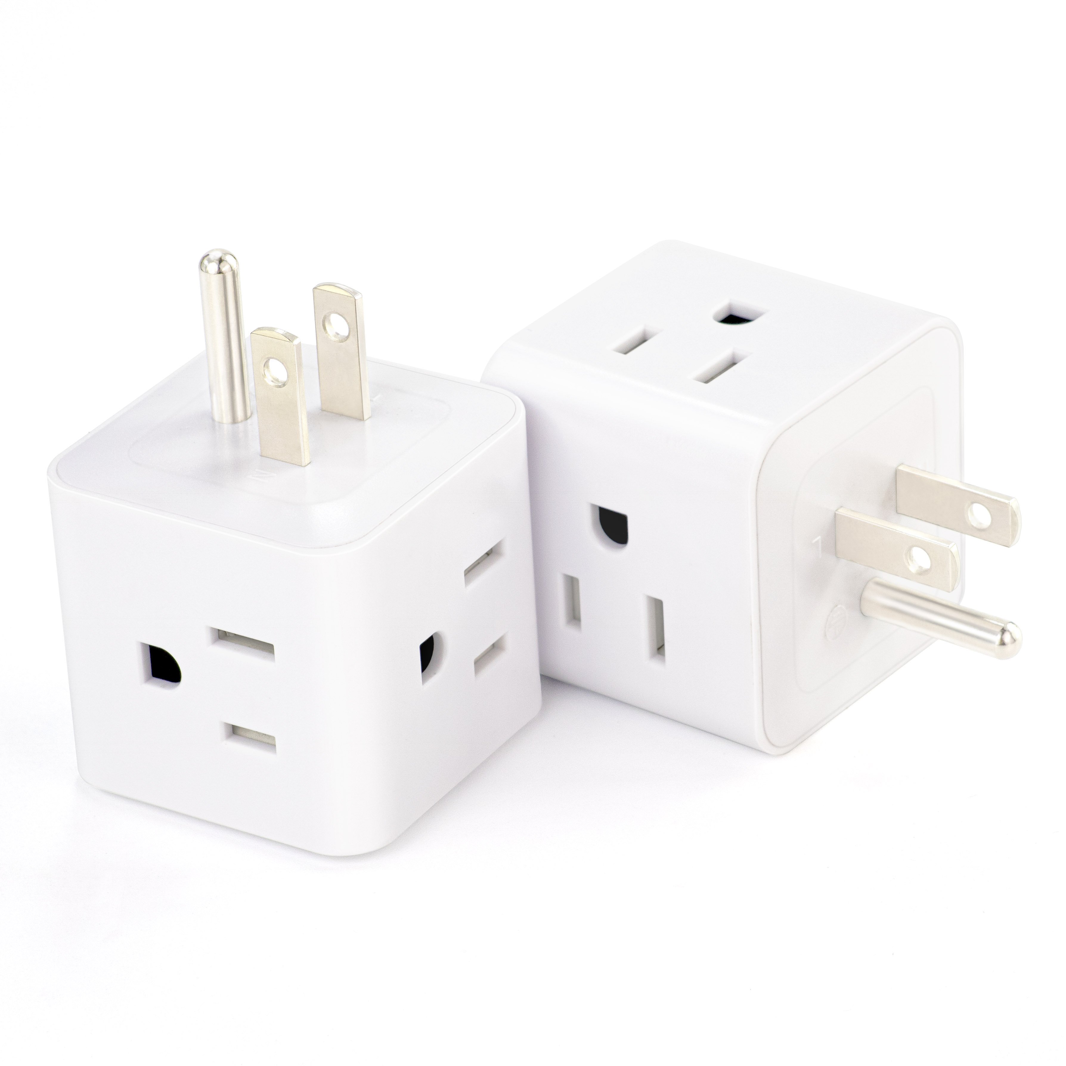 Multi Plug Outlet Extender,3 prong Plug Adapter with 4 AC Side Outlets Adaptor Electrical Plugs Wall Charger for USA Home Office