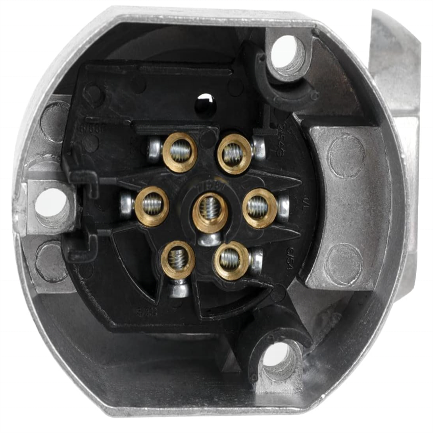 7 pin trailer connector rv 12v plug set with spring 7 way round pin trailer EBS plug for Car, Boat, Motrhome, Caravan