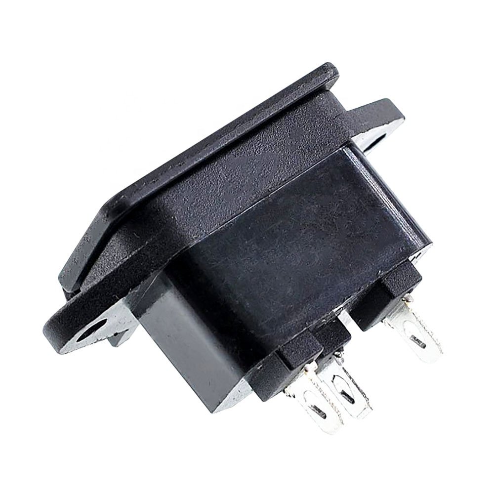 IEC 320 C14 Panel Mount Plug Adapter Power Connector Socket w Spring Cover
