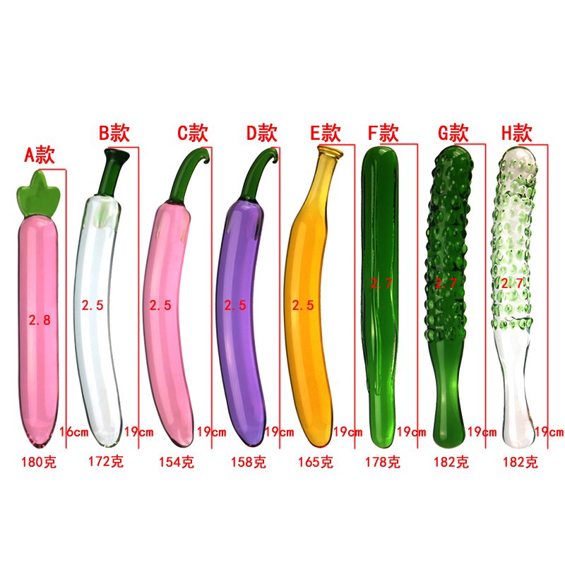 Waterproof Erotic Cucumber Transparent Glass Dildos Artificial Penis Fruit Shaped Big Glass Anal Butt Plug Sex Toy for Men Women