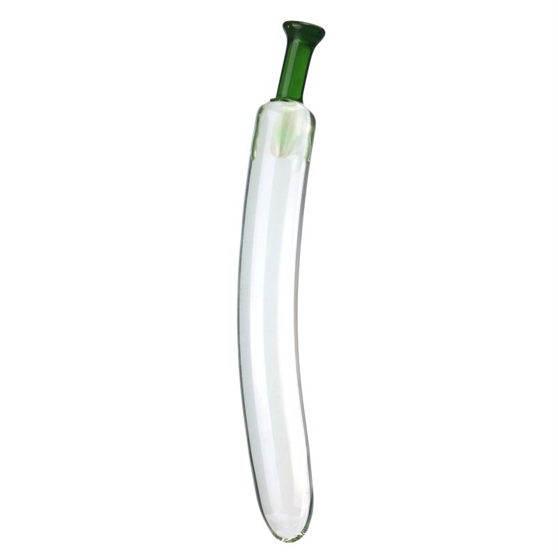 Waterproof Erotic Cucumber Transparent Glass Dildos Artificial Penis Fruit Shaped Big Glass Anal Butt Plug Sex Toy for Men Women
