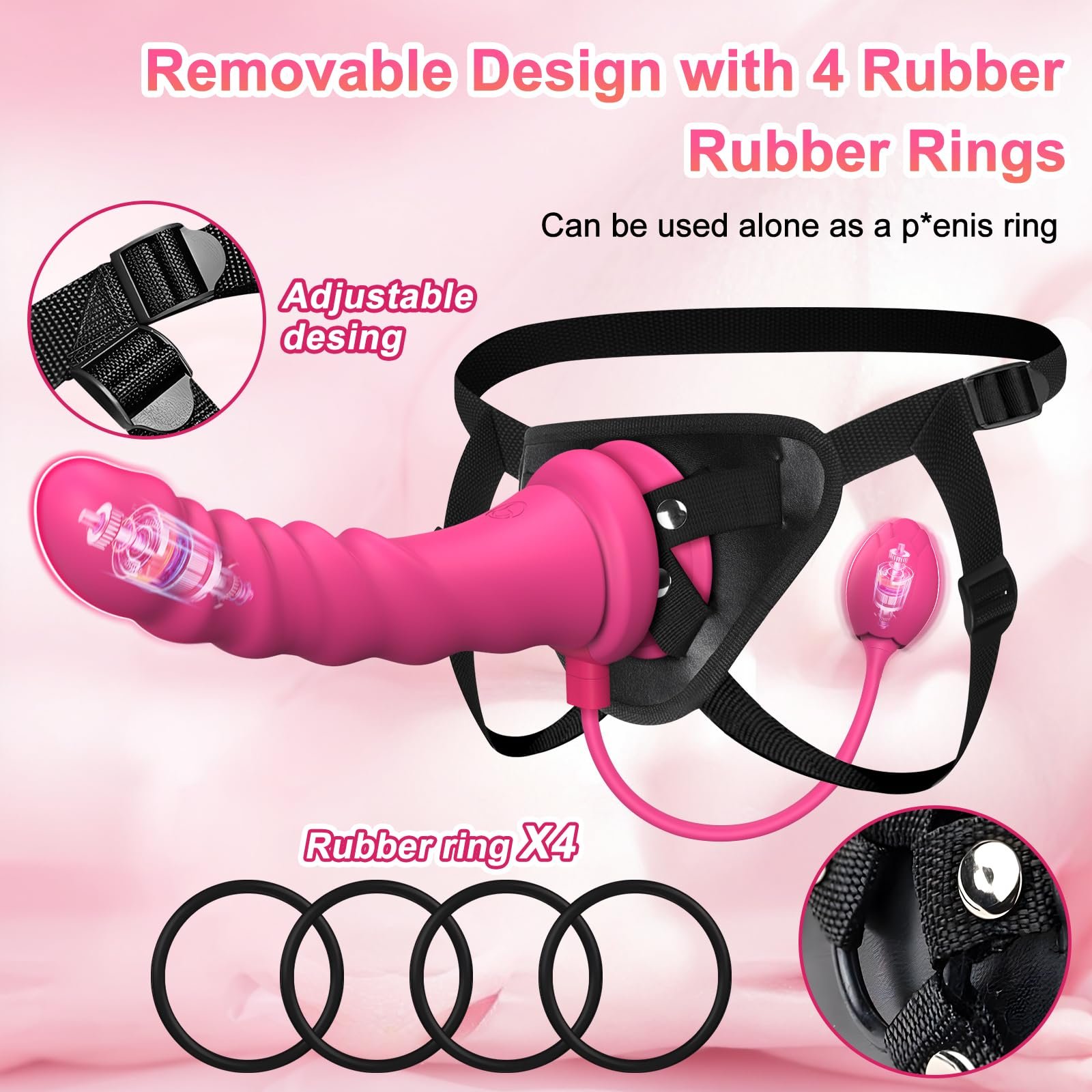 Lesbian Sex Toys with Belt Bondage Harness Anal Plug for Lesbian Strap on Wearabele Dildo Vibrator for Women