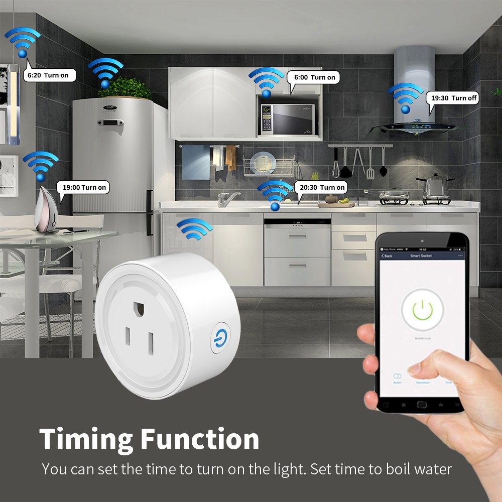 WIFI Socket smart US Plug 16A Adapter Smart Life Tuya App remote control electronic Outlet Timer Work With Alexa Google Home