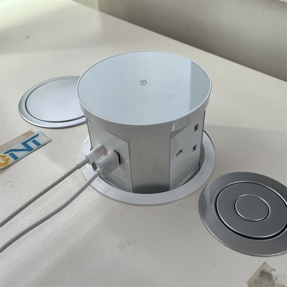 Water Proof Motorized pop up outlets Usb Support hidden sockets electric Wireless Charging Plug Socket For Smart Home