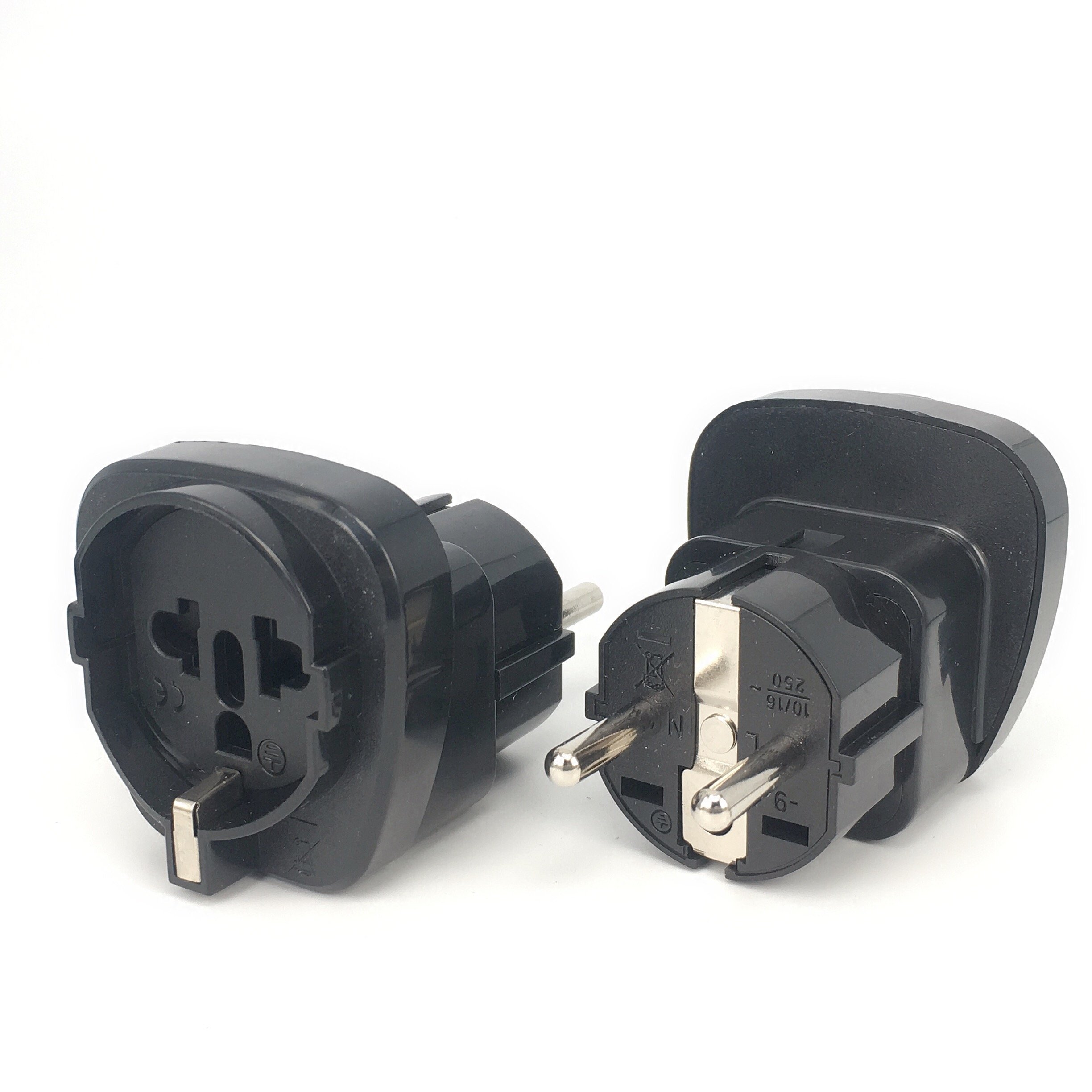 universal to EU plug adapter schuko 16A 250V Type F round 2 pins conversion plug US America adapter for European France Greece