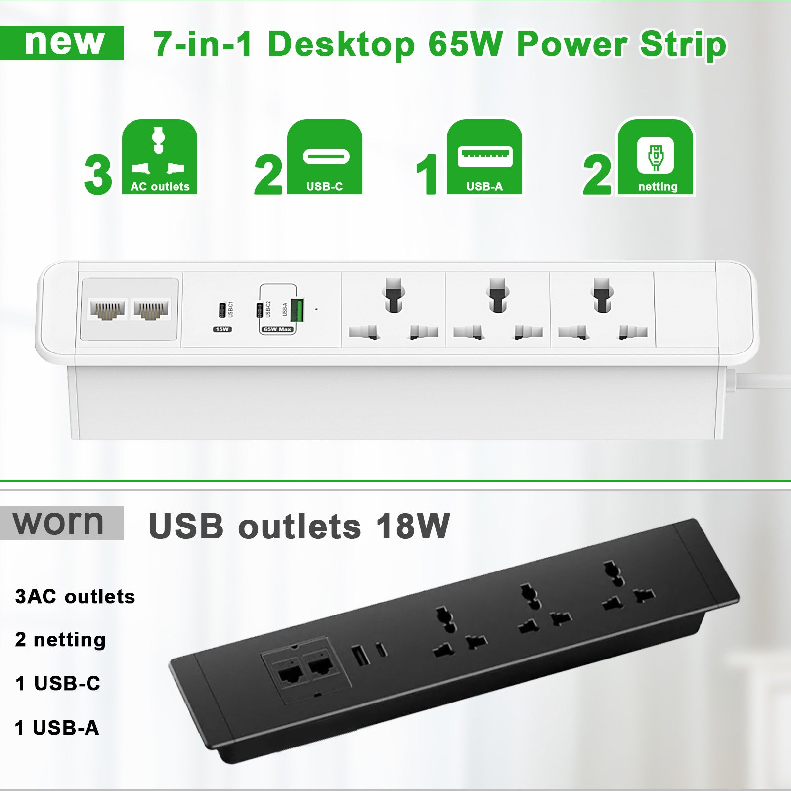 Universal Power Strip with Usb Port Type G Plugs And Sockets Furniture Hidden Power Outlet Desk Power Outlet Recessed