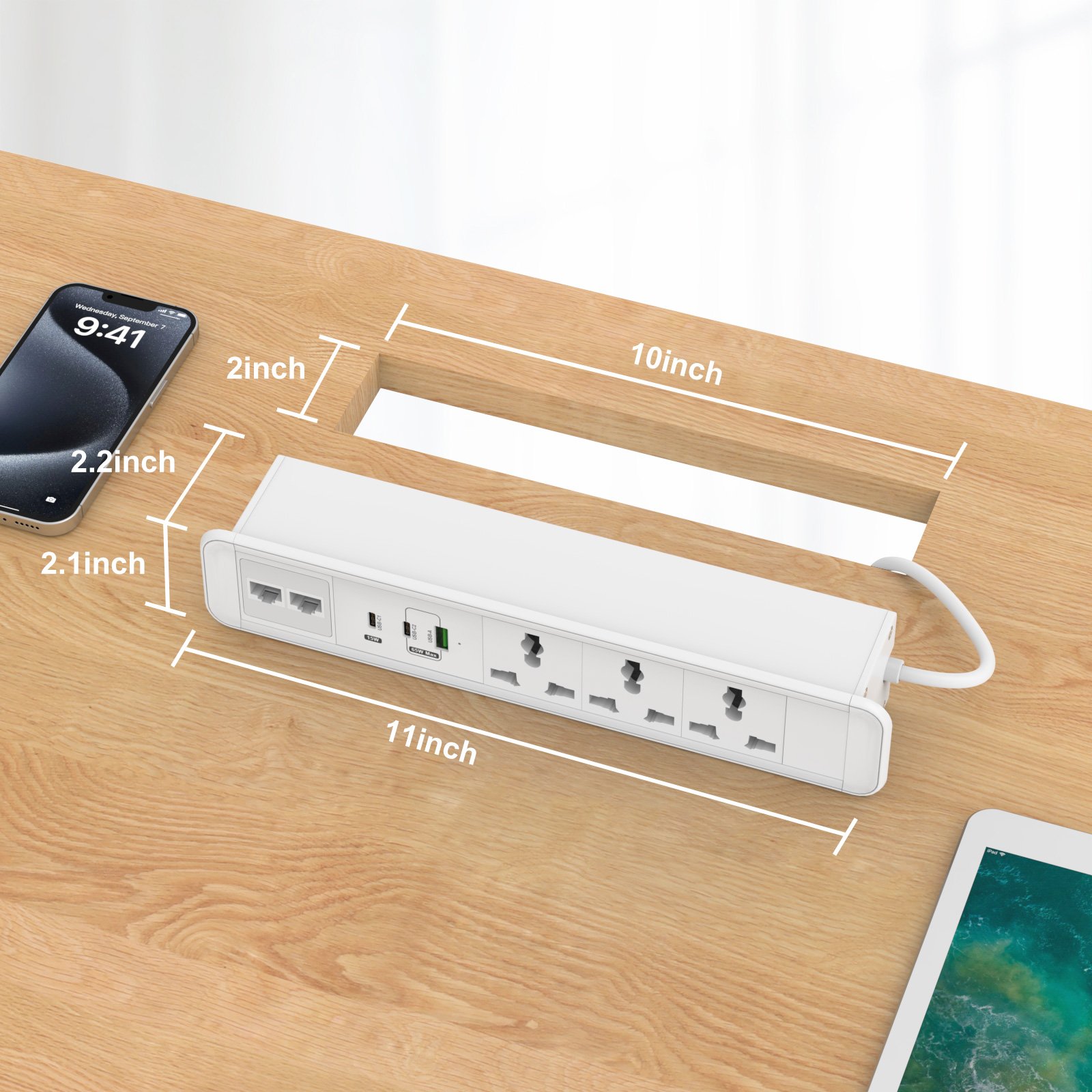 Universal Power Strip with Usb Port Type G Plugs And Sockets Furniture Hidden Power Outlet Desk Power Outlet Recessed