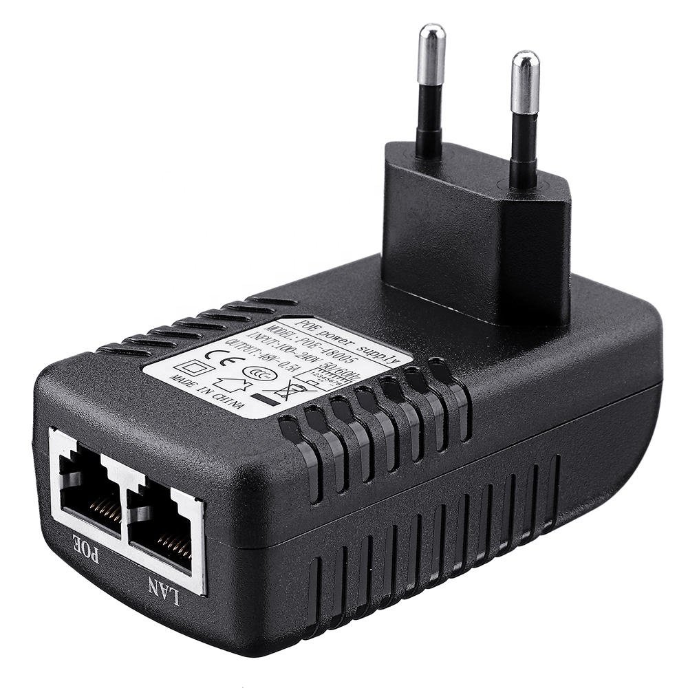 EU Plug CCTV Security 12V/15V/18V/24V/48V POE Wall Plug POE Injector Ethernet Adapter IP Camera Phone PoE Power Supply
