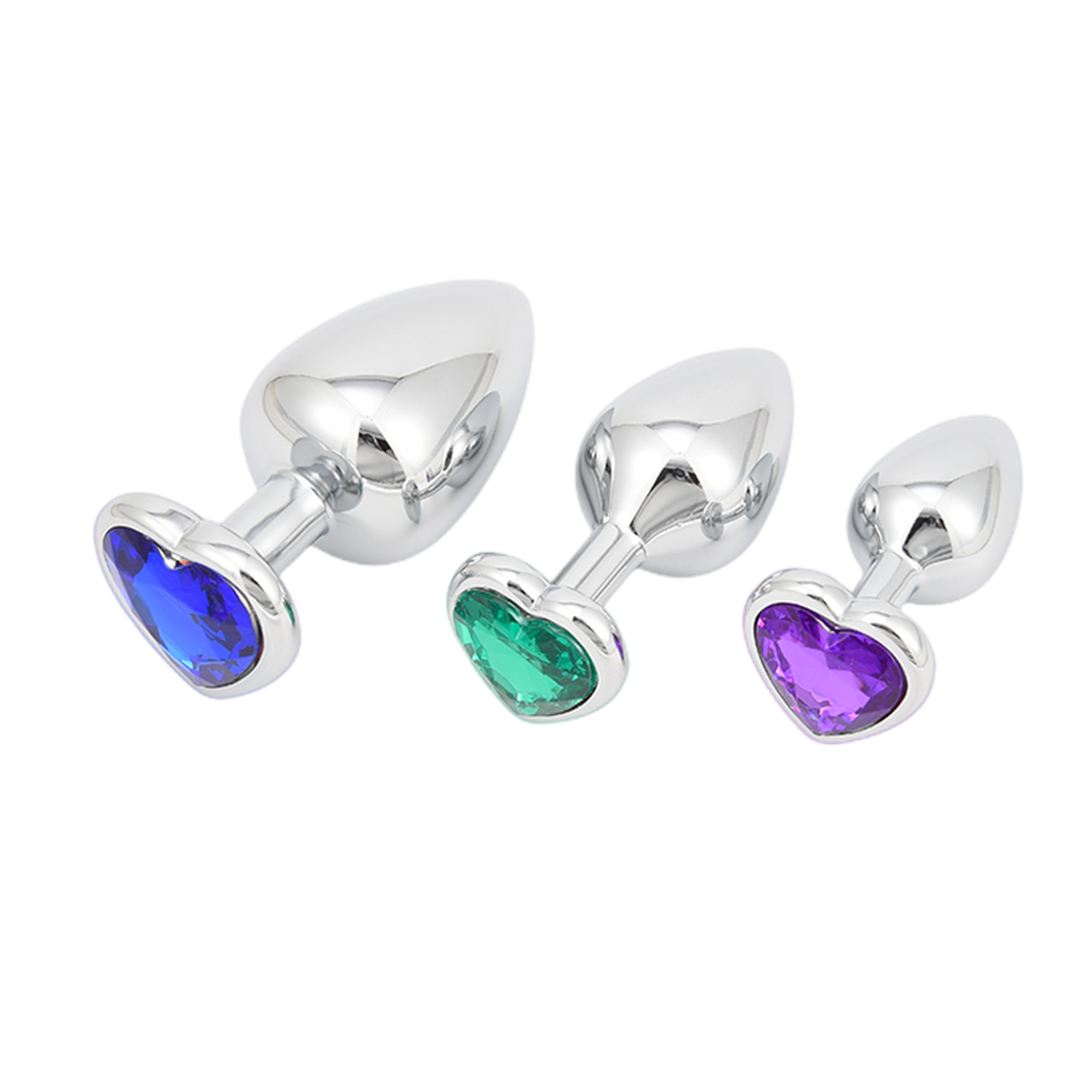 Hot selling metal anal canal toys heart steel waterproof anal canal butt plug anal canal toys Sex Toy USA