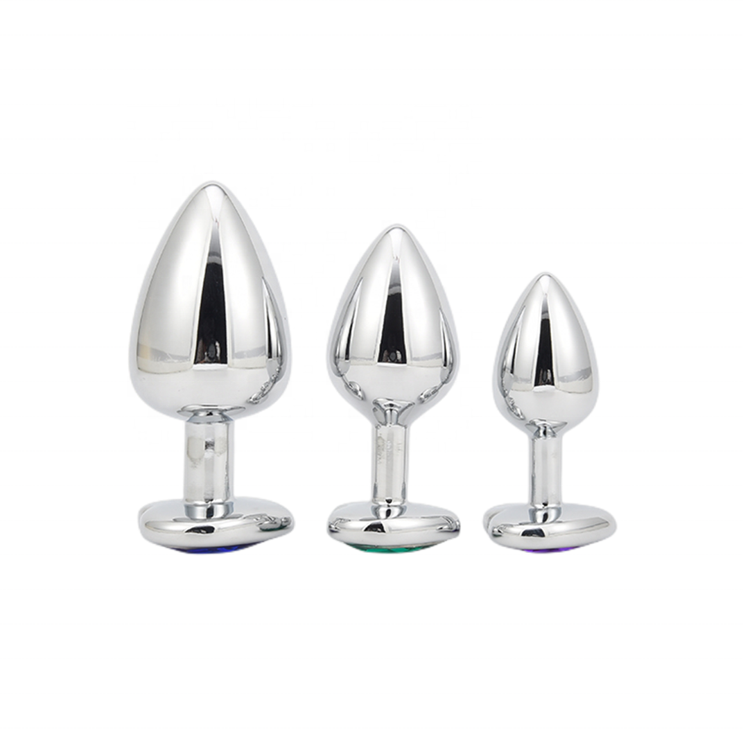 Hot selling metal anal canal toys heart steel waterproof anal canal butt plug anal canal toys Sex Toy USA