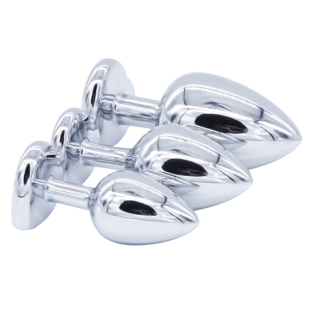 Hot Selling S M L Heart Crystal Jewelry Metal Anal Butt Plug Sex Toys Sex Toys for men women couple