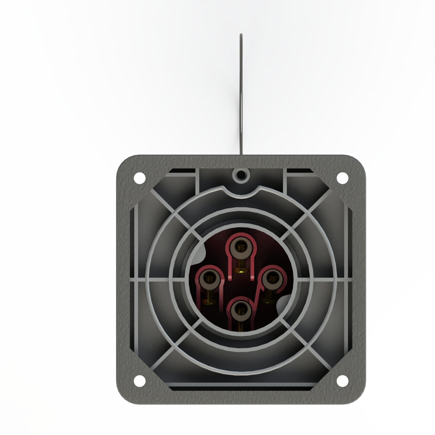 JH827 400v 16amp 4pin 6 phase ip67 red panel mounted plug