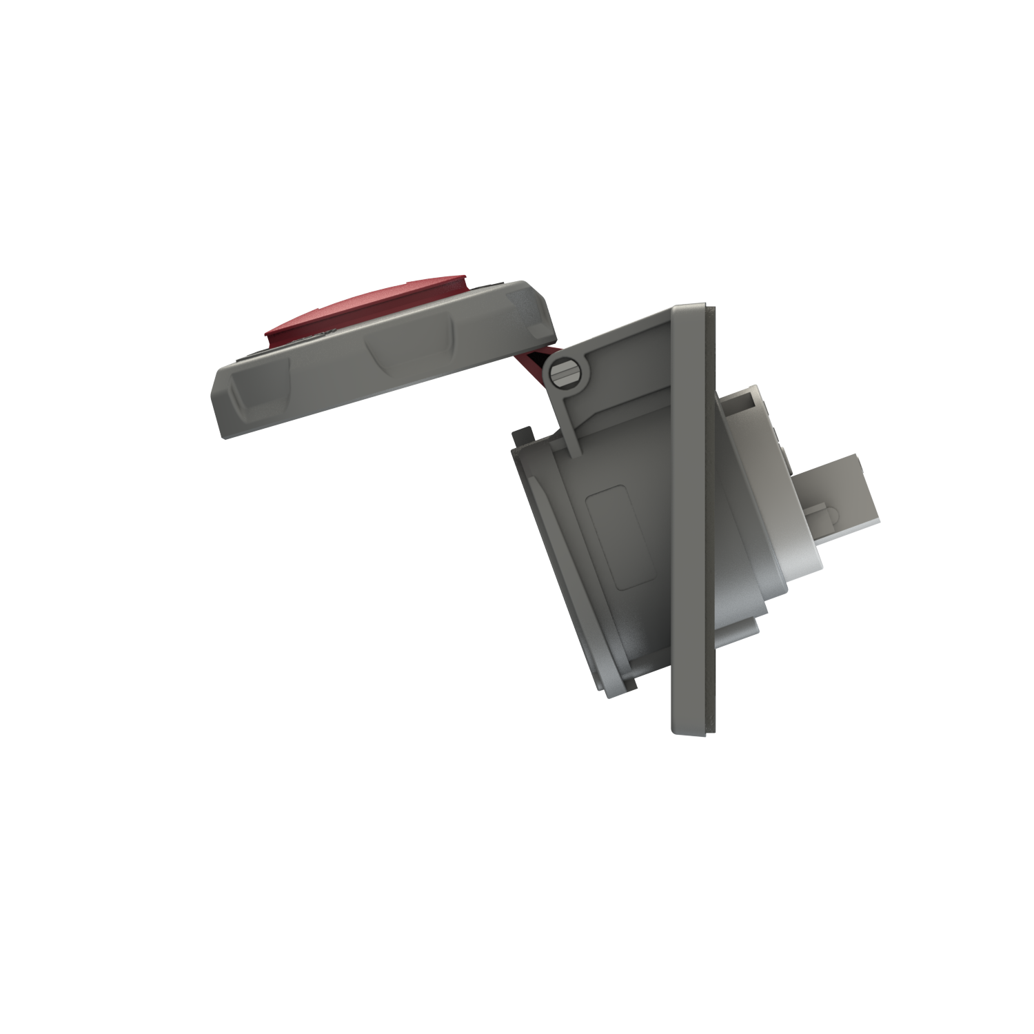 JH827 400v 16amp 4pin 6 phase ip67 red panel mounted plug