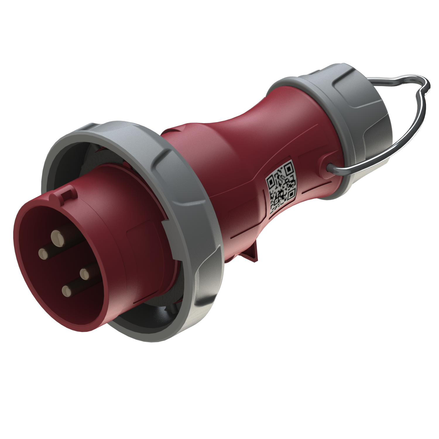 JH827 400v 16amp 4pin 6 phase ip67 red panel mounted plug