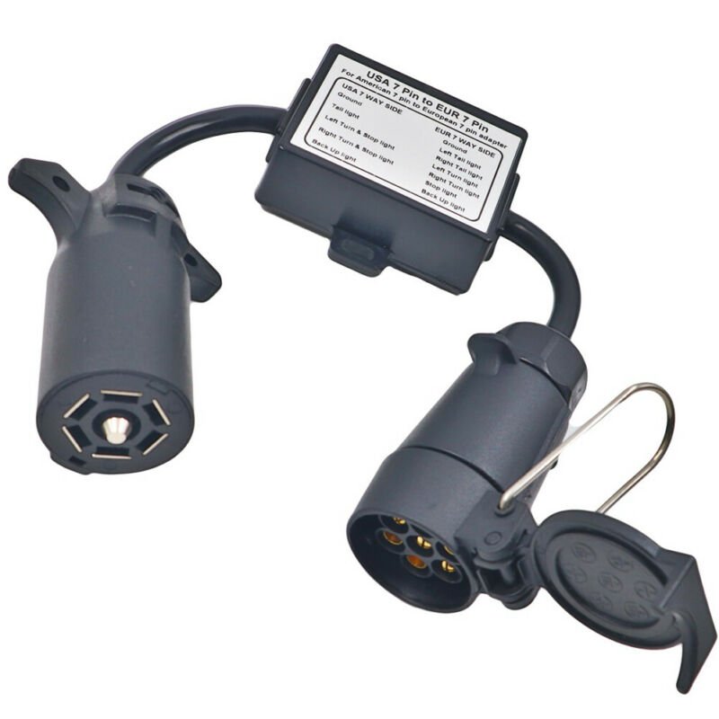 US to EU Trailer Light Converter 7 Pin flat Socket Trailer Plugs American Vehicle to 7 Way Trailer Plug