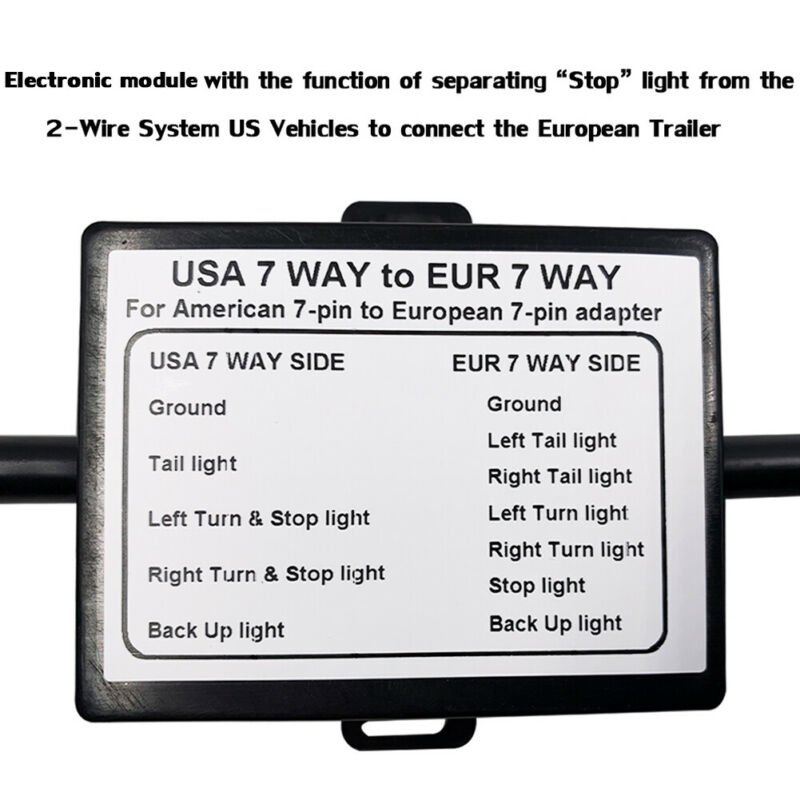US to EU Trailer Light Converter 7 Pin flat Socket Trailer Plugs American Vehicle to 7 Way Trailer Plug