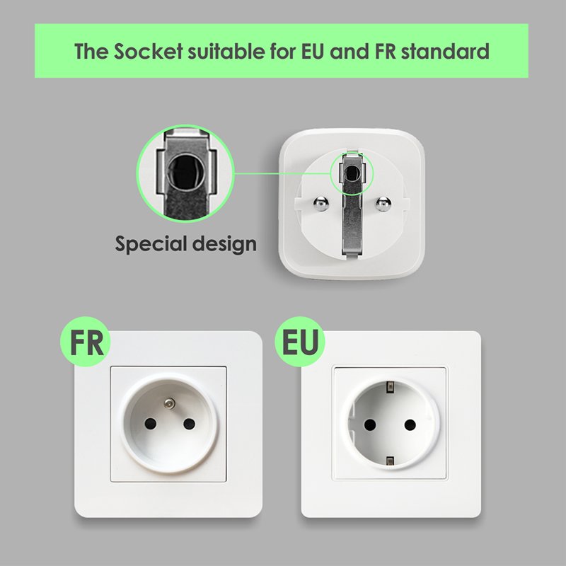 Tuya Smart Plug 16A 220V Wireless WiFi Smart Plug Electricity statistics Smart Socket EU Mini Socket Alexa Google control Socket