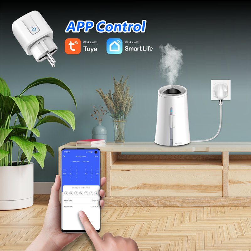 Tuya Smart Plug 16A 220V Wireless WiFi Smart Plug Electricity statistics Smart Socket EU Mini Socket Alexa Google control Socket