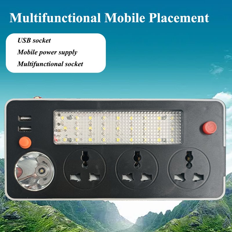 2023 Portable Emergency Multifunctional Plug in Charging Lighting Multi Hole Socket With Lamp